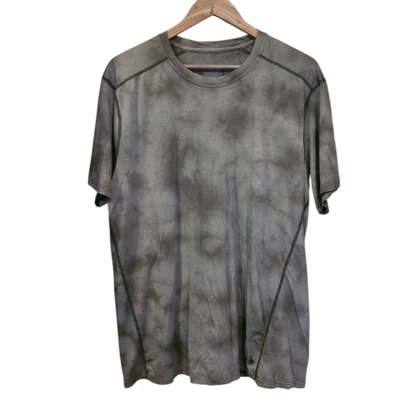 Men's Smartwool Tie Dye Merino Wool T-Shirt Taupe XL - Picture 1 of 13